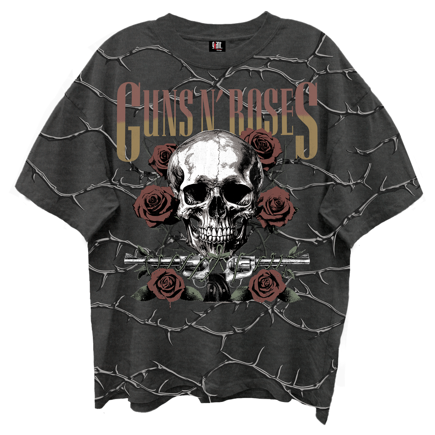 GUNS N ROSES SKULL ROSES FRONT/BCK