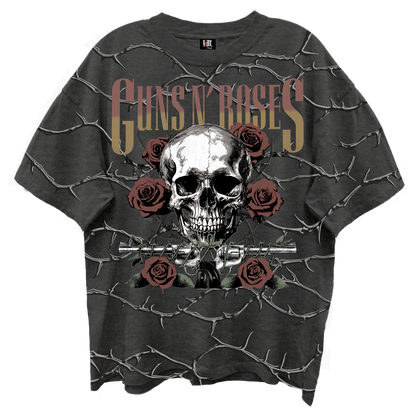 GUNS N ROSES SKULL ROSES FRONT/BCK